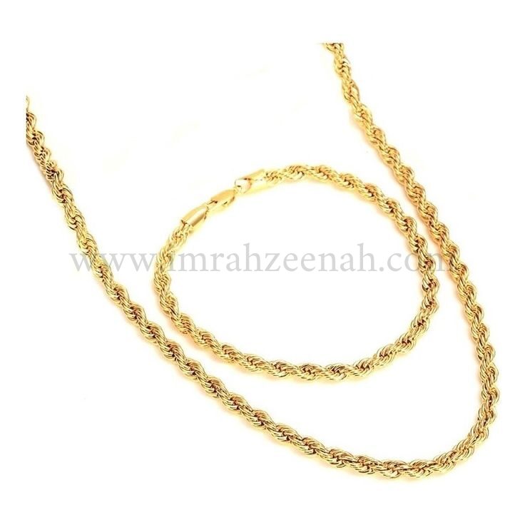 Cordena Rope Jewelry Set – Necklace & Bracelet (316L Stainless Steel)