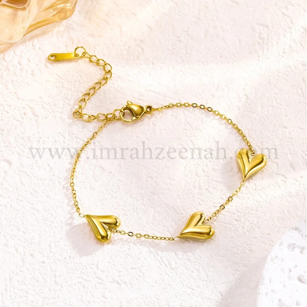 Gold stainless steel anklet waterproof tarnish free by Imrah Zeenah