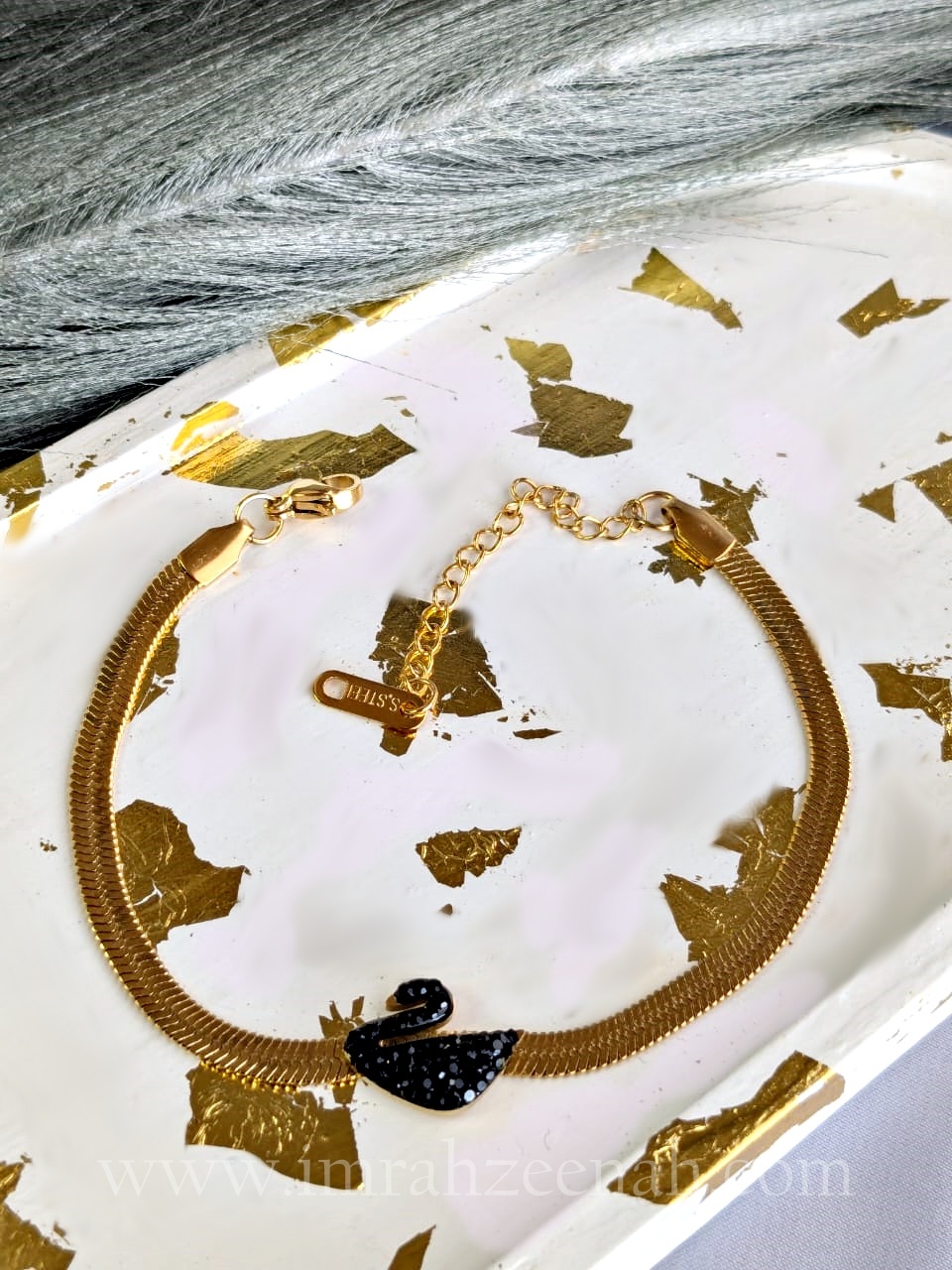 Serenya Black Swan Snake Bracelet - Image 2