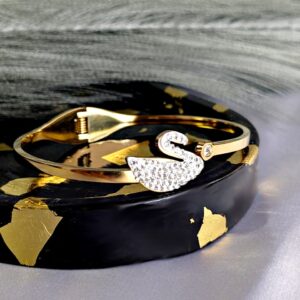 Serenya White Swan Bangle