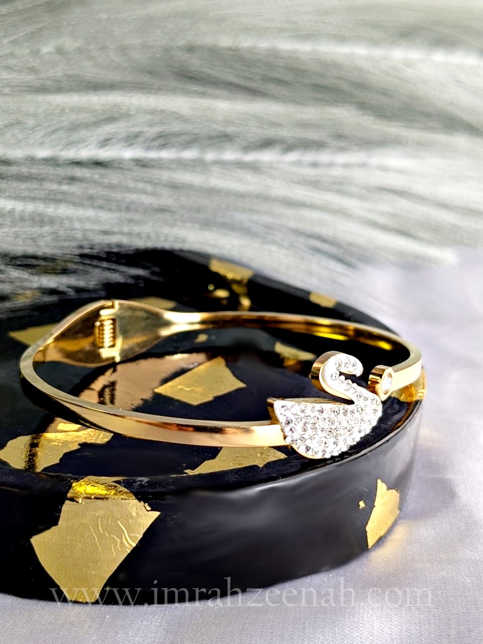 Serenya White Swan Bangle - Image 2