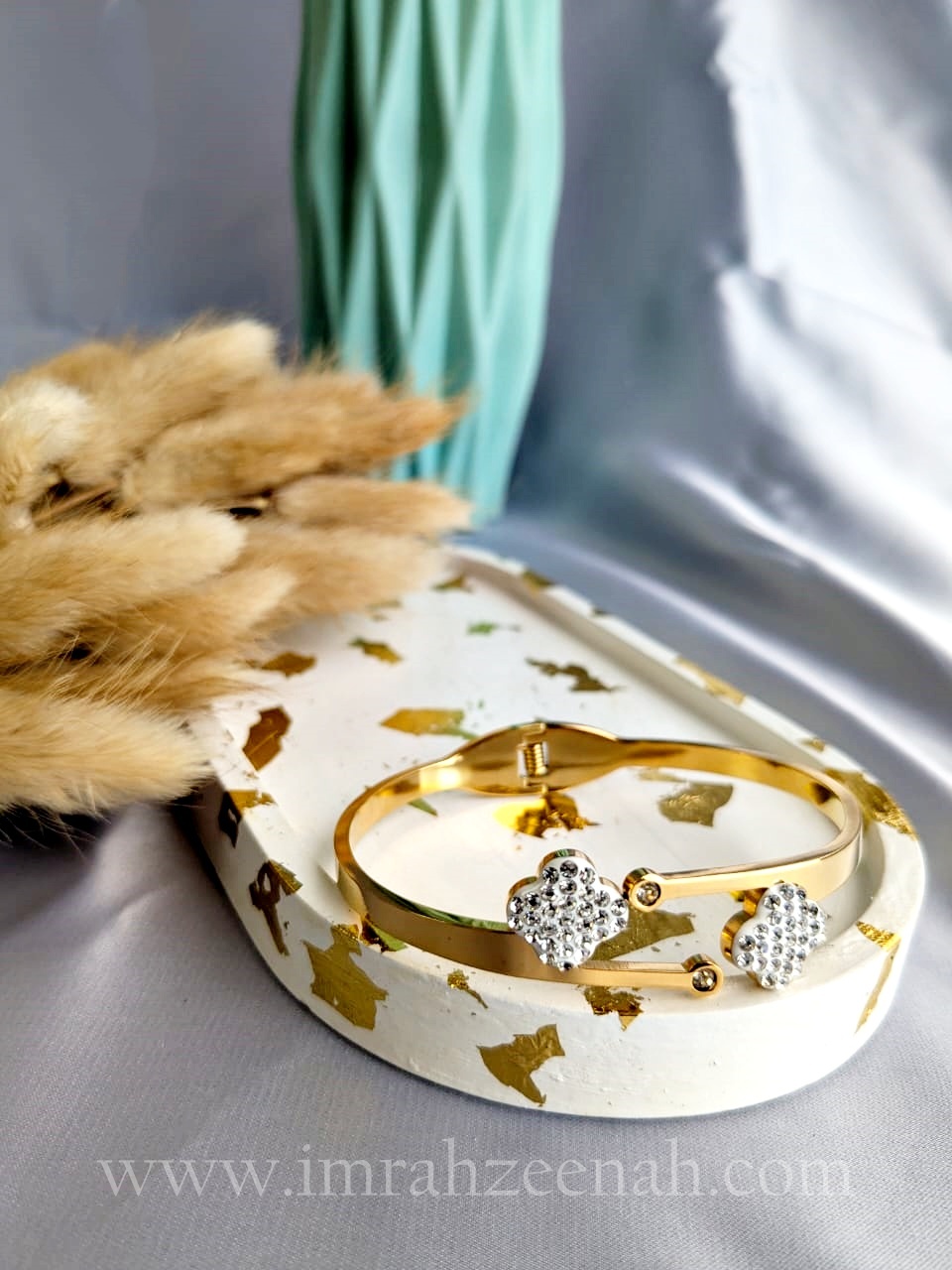 White Floral Bangle - Image 2