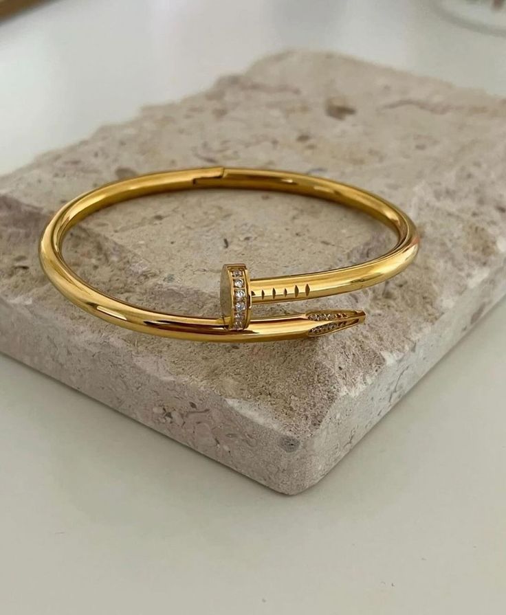 Luxury Nail Bangle – Cartier Style, Tarnish-Free, Multiple Designs - Image 4