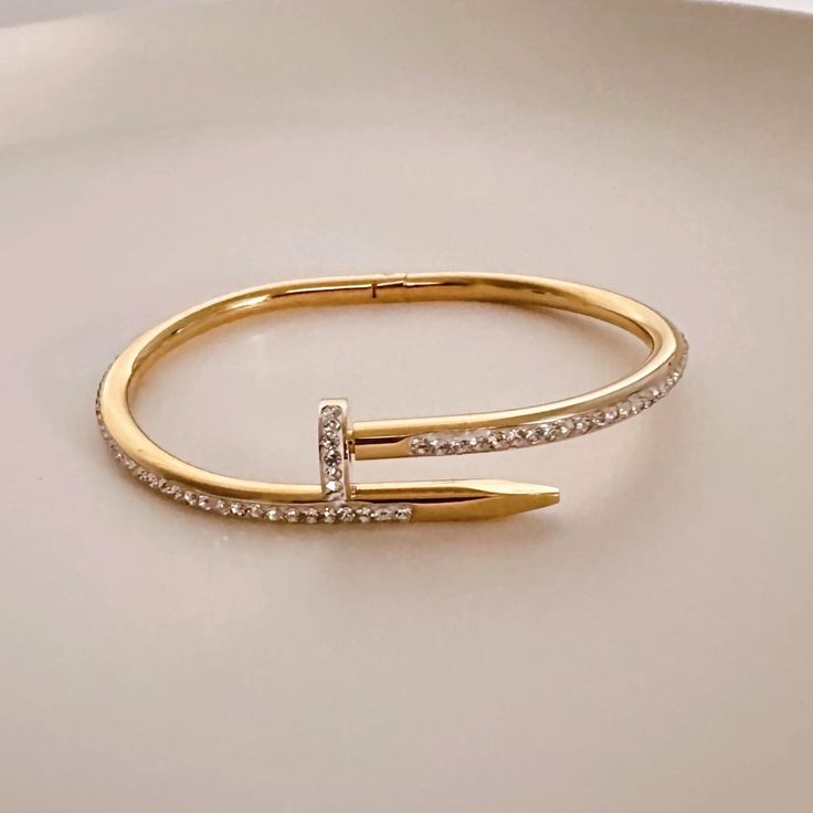 Luxury Nail Bangle – Cartier Style, Tarnish-Free, Multiple Designs - Image 6
