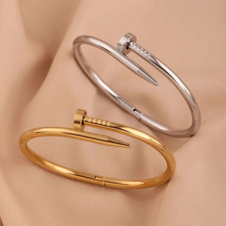 Luxury Nail Bangle – Cartier Style, Tarnish-Free, Multiple Designs - Image 3