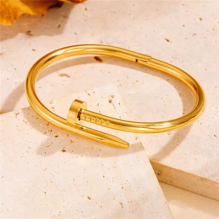 Luxury Nail Bangle – Cartier Style, Tarnish-Free, Multiple Designs