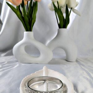 Versace-inspired silver bangle