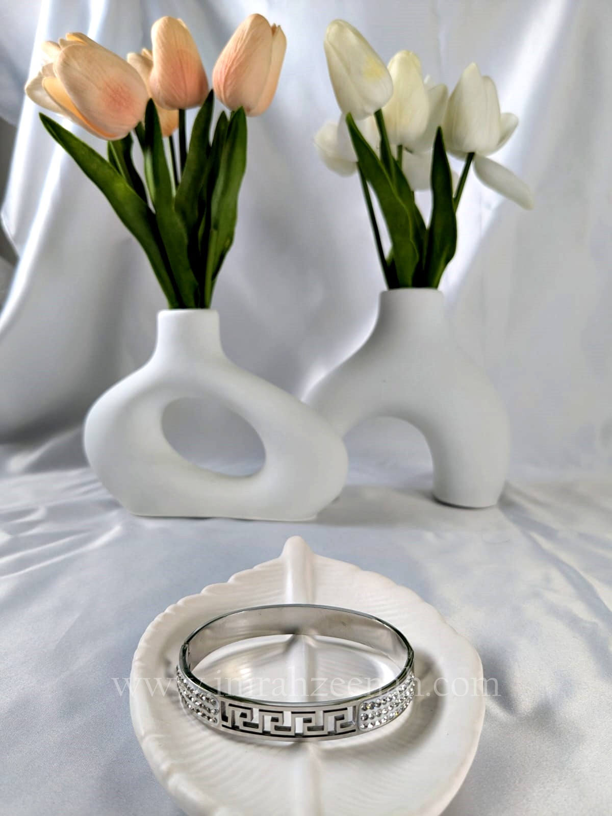 Versace-inspired silver bangle