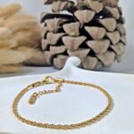 Cordena Rope Anklet – Stainless Steel Waterproof Gold Chain