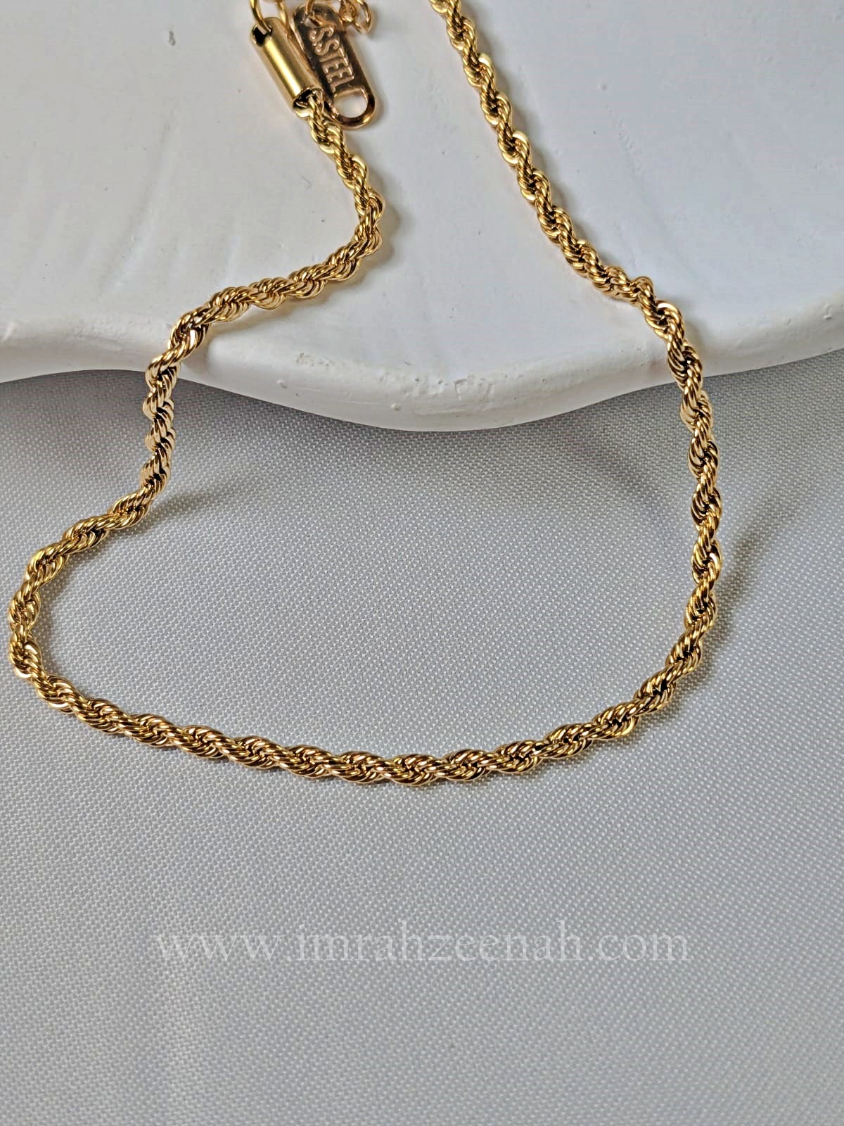 Cordena Rope Anklet Stainless Steel Gold