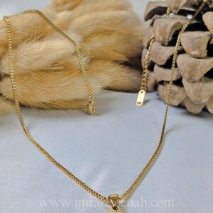 Dual-Tone Rectangle Chip Pendant Necklace Black & White Stainless Steel