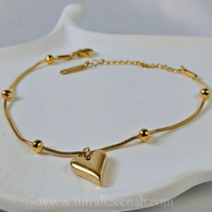Gold Heart Bracelet – Waterproof, Anti Tarnish, Stainless Steel, Hypoallergenic Women’s Jewelry