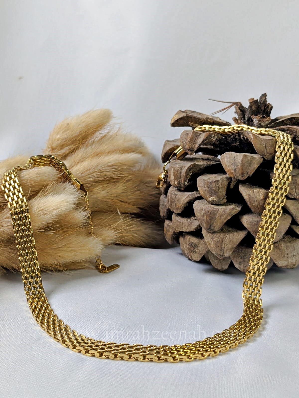 Gold Mesh Necklace – Stainless Steel Waterproof