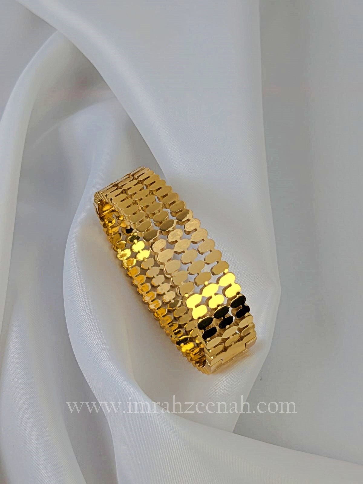Gold Plated Wide Cuff Bracelet | 316L Stainless Steel | Anti Tarnish