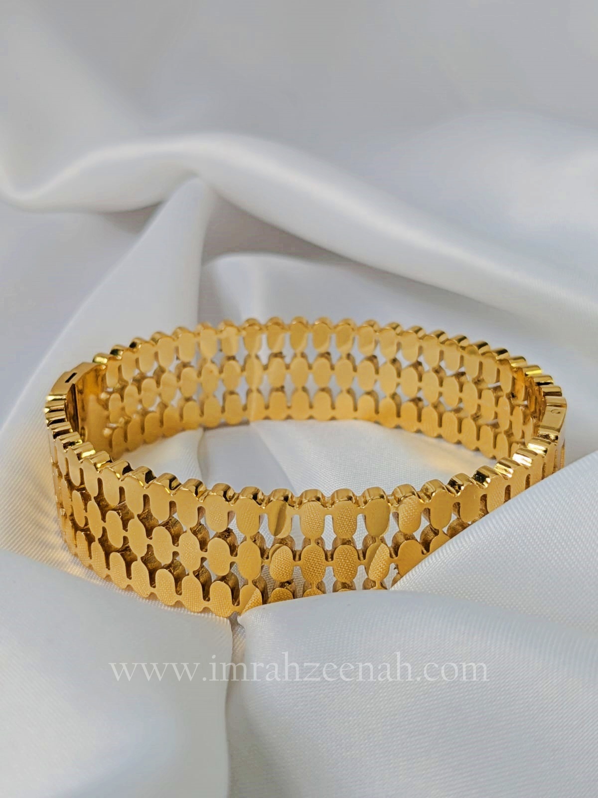 Gold Plated Wide Cuff Bracelet | 316L Stainless Steel | Anti Tarnish
