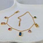 Multicolor Gem Bracelet – Stainless Steel Waterproof Adjustable