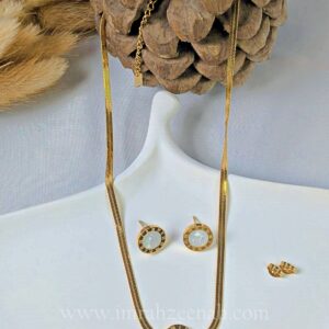 Roman Numeral Necklace & Studs Set - White & Black Variants