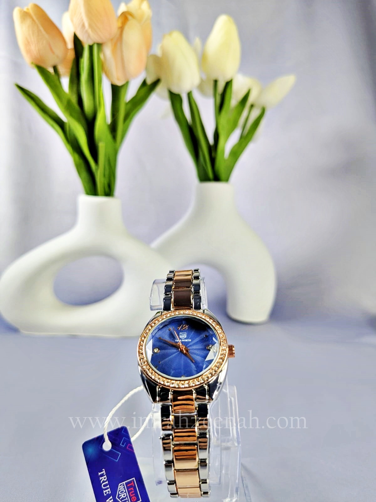 TW Celeste Watch - Precision Quartz blue dial rosegold & silver two tone