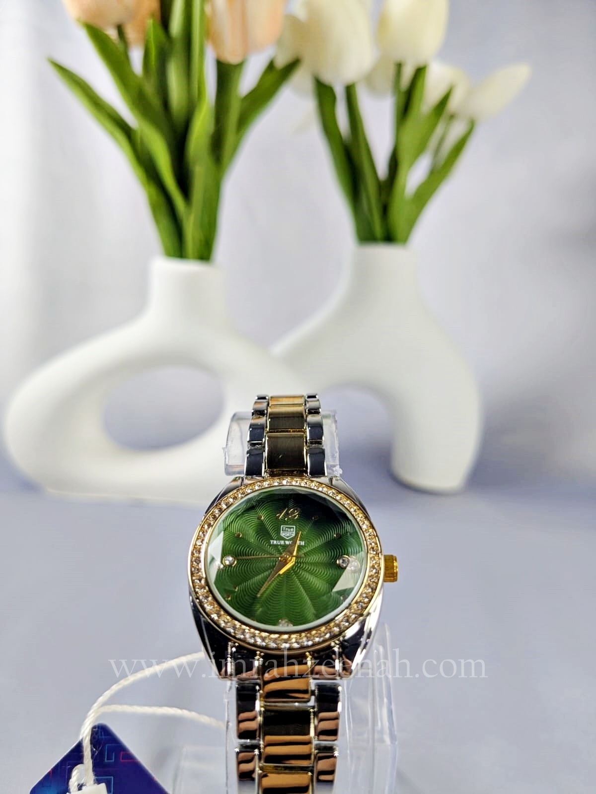 TW Celeste Watch - Precision Quartz green dial gold & silver two tone