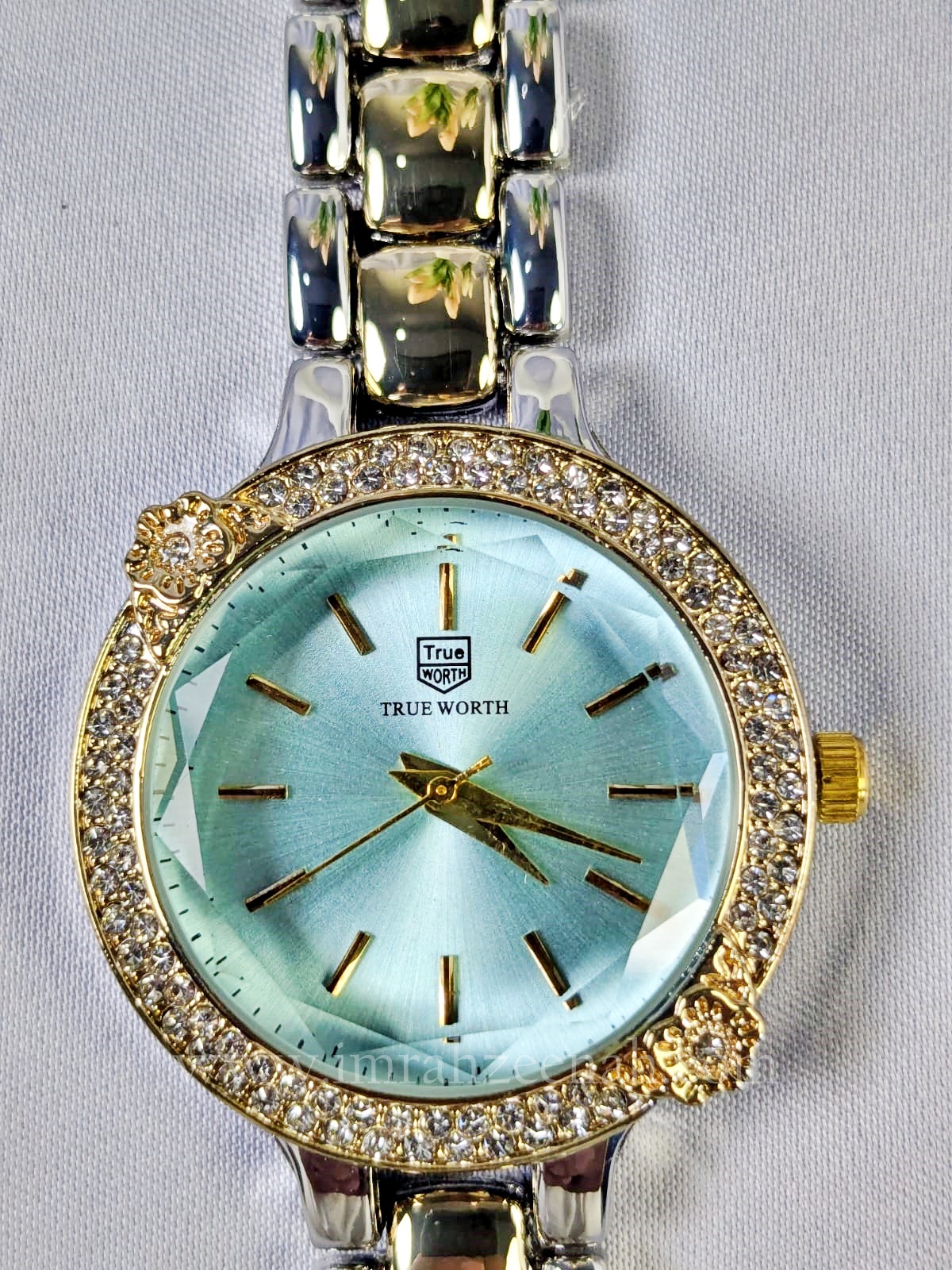 TW Petal Grace Watch ice blue dial with two tone jewelry bracelet