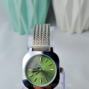 TW Silver Mesh Jewelry Bracelet Watch Masterpiece green dial stainless steel
