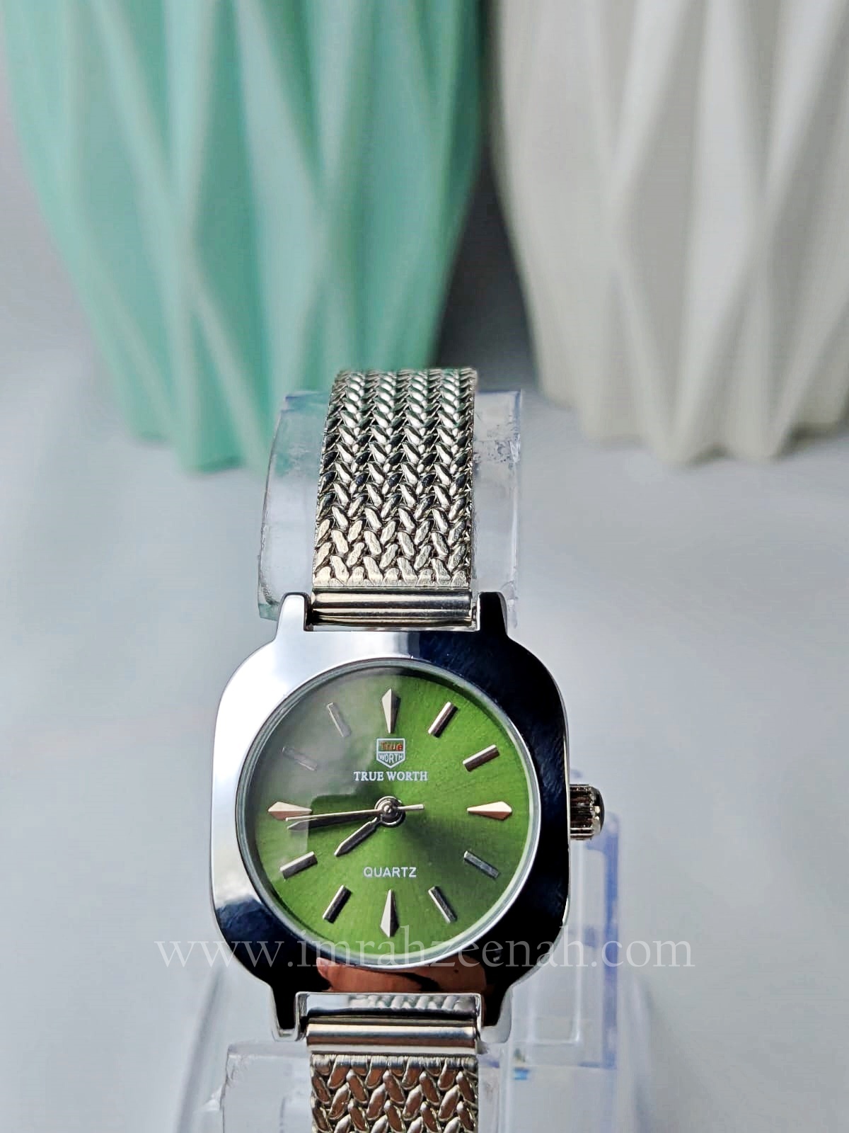 TW Silver Mesh Jewelry Bracelet Watch Masterpiece green dial stainless steel