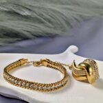 Tennis style Bracelet & Studs Jewelry Set – Anti-Tarnish Stainless Steel