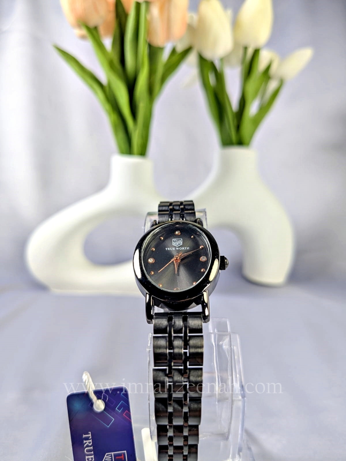 TW Aeri oval watch stainless steel with butterfly clasp black color
