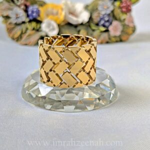 Gold Plated Wide Adjustable Ring – Stainless Steel, Waterproof & Anti Tarnish jew