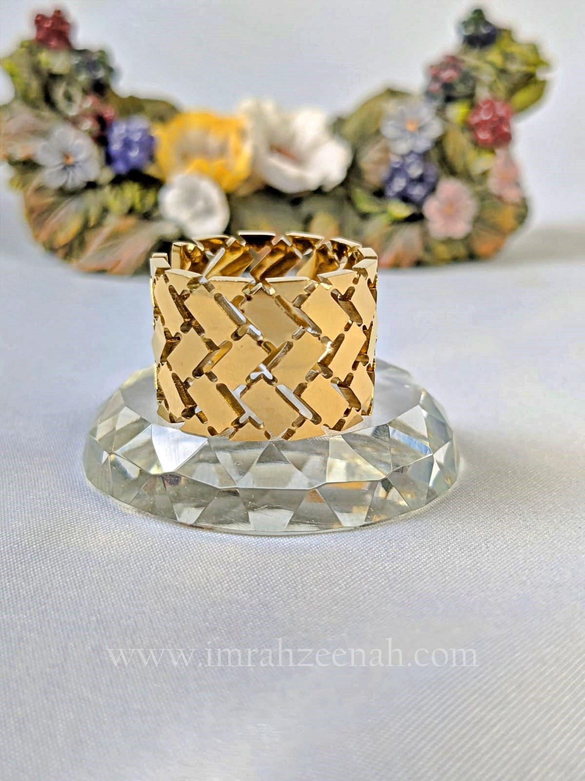 Gold Plated Wide Adjustable Ring – Stainless Steel, Waterproof & Anti Tarnish jew