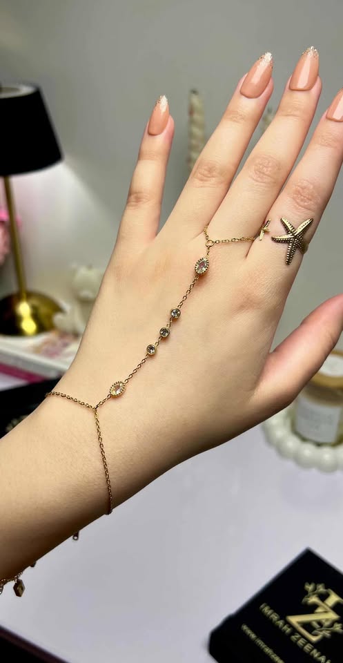 Crystal Anjha - Ring linked with Bracelet - Image 2
